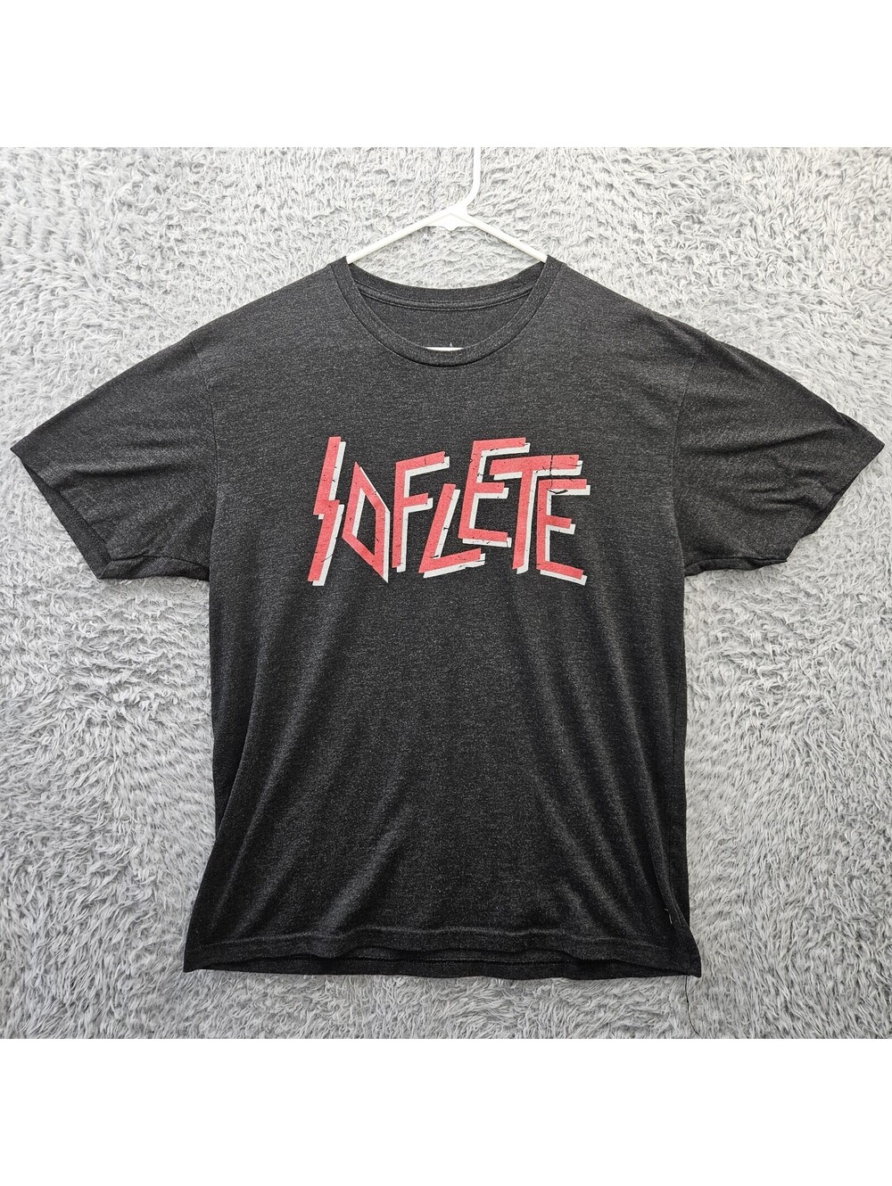 SOFLETE Tactical T Shirt Men Large Logo Spell out Double Sided Gray